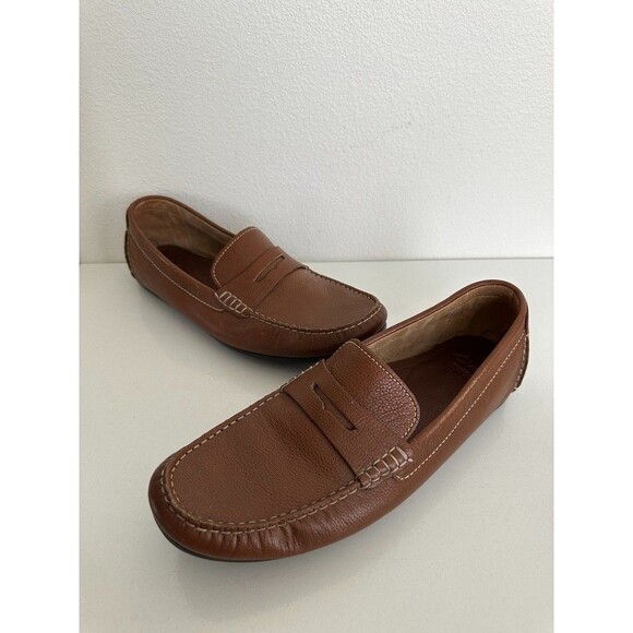 Cole Haan Kolin Limit Tan Tumbled Penny Loafer Pebbled Leather Brown Men's 13 - Picture 2 of 11